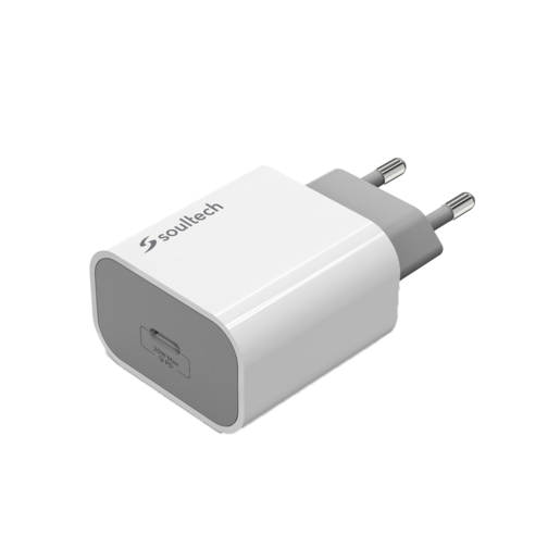 Soultech Sc224b Usb-C 20w Hızlı Seyahat Şarj Aleti + Type-C - Iphone 3a Platinum Şarj Ve Data Kablosu Beyaz