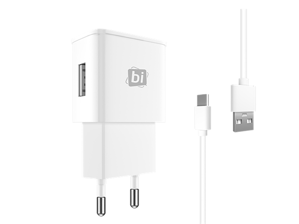 Bipower BI-202 2.1A Seyahat Şarj Aleti ve Type-C Kablo