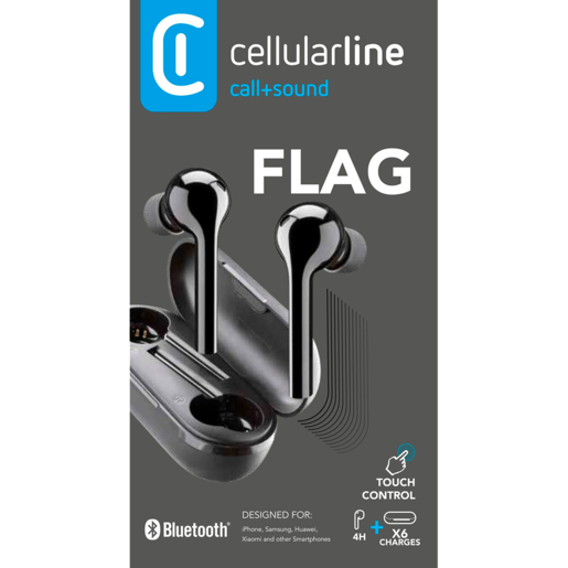 Cellularline Flag Kablosuz Kulak İçi Kulaklık Siyah