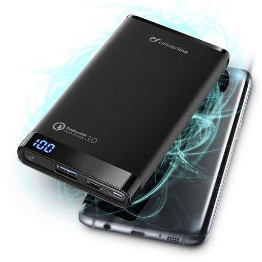 Cellularline Manta Qualcomm 8000 Ma Siyah Powerbank