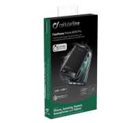 Cellularline Manta Qualcomm 8000 Ma Siyah Powerbank