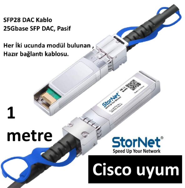 DAC Kablo 25G Cisco Switch uyumlu (1 Metre) | StorNET