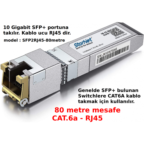 Cisco 10GBase SFP+ RJ45 Transceiver 80 metre StorNET