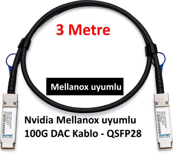 Dac Kablo Mellanox 100G QSFP28 MCP1600 (3 Metre) | StorNET