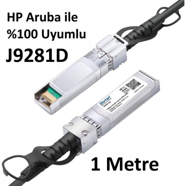 1 Metre Dac Kablo HPE Aruba 10G Switch uyumlu J9281D | StorNET