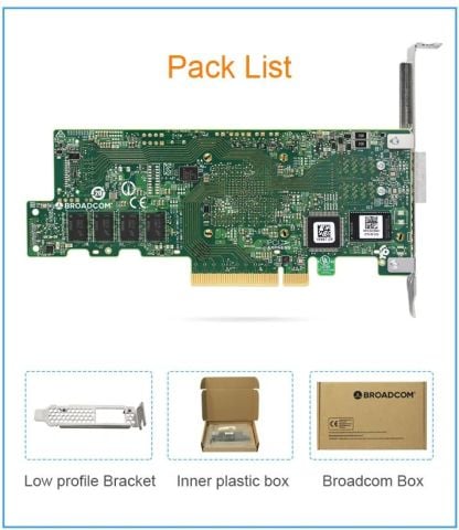 Broadcom LSI MegaRAID Kart SAS 9580-8i8e 16x 12Gb/s SAS