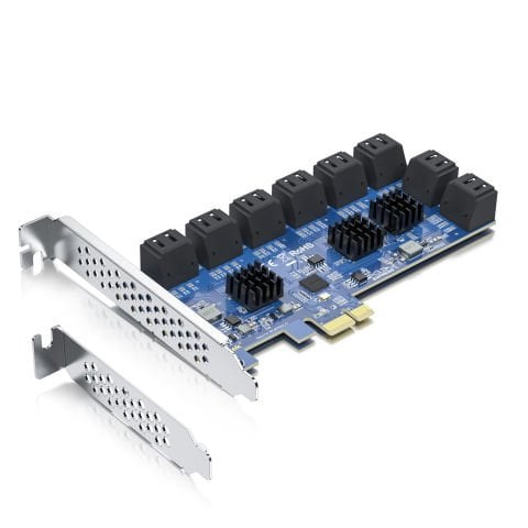 16 Port PCIe SATA SSD HBA Kart Pci x1 - 16 adet Disk