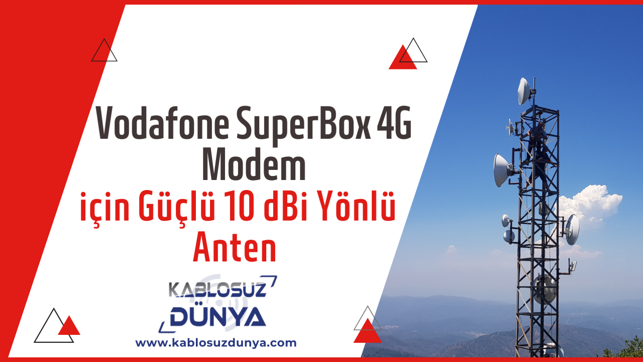 Vodafone SuperBox 4G Modem için Güçlü 10 dBi Yönlü Anten