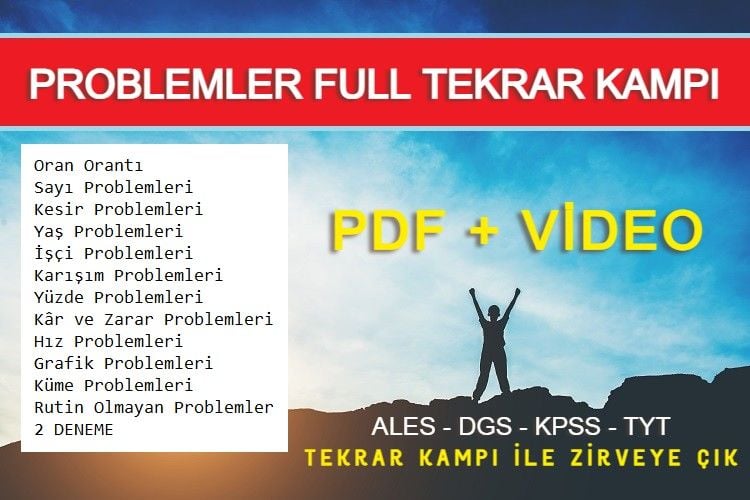 PROBLEMLER KAMPI VİDEO VE NOTLARI (2025 DGS ALES TYT KPSS)