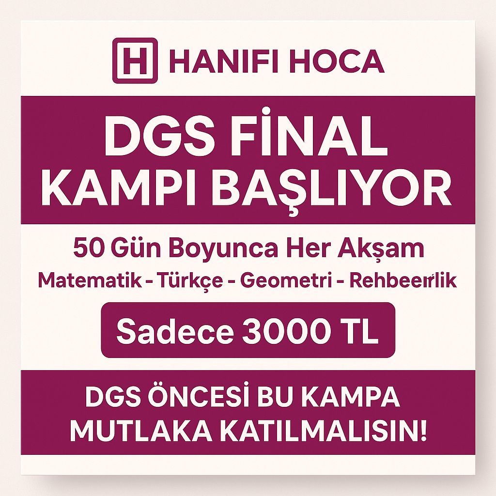 DGS Kampı 2025 | Hanifi Hoca ile Online Final ve Tekrar Kampı