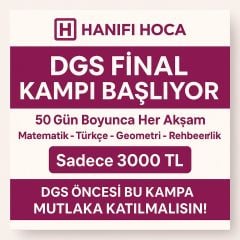 DGS Kampı 2025 | Hanifi Hoca ile Online Final ve Tekrar Kampı