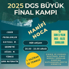 DGS Kampı 2025 | Hanifi Hoca ile Online Final ve Tekrar Kampı