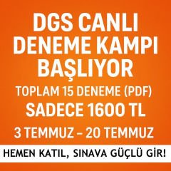 2025 DGS DENEME KAMPI (TOPLAM 15 DENEME PDF) - SINIRLI KONTENJAN