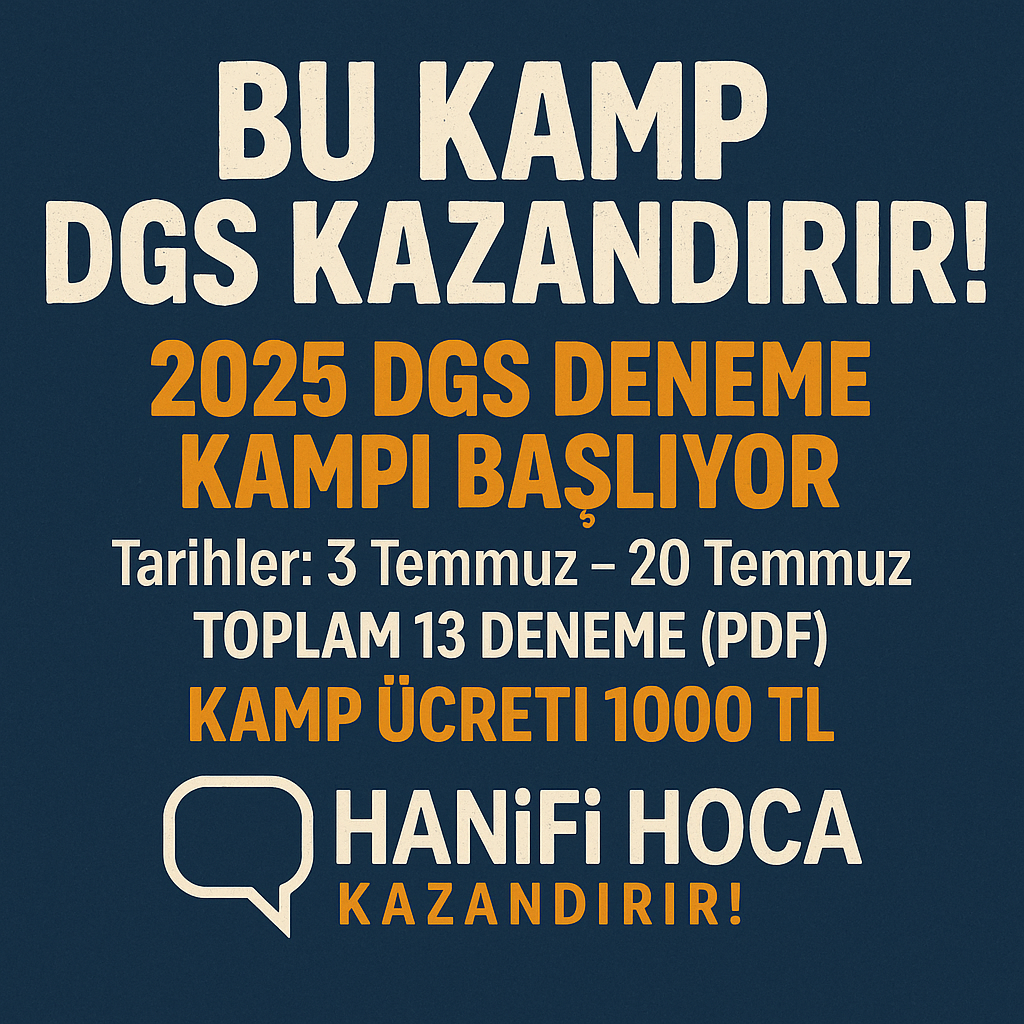 2025 DGS DENEME KAMPI (TOPLAM 13 DENEME PDF) - SINIRLI KONTENJAN