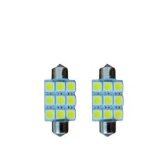 CARUB SOFİT AMPUL BEYAZ 12V 9 LEDLİ 39 mm TAKIM (2 ADET)