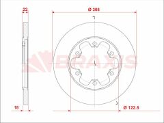 Braxis ARKA FREN DISKI YENI KASA TRANSIT V363 CIFT TEKER 6 BIJON 14> ( TAKIM FIYAT )