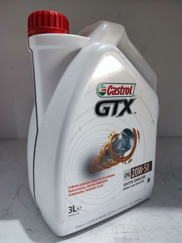 CASTROL GTX 20W-50 LPG 3LT TEMMUZ 2023 ÜRETİMİ