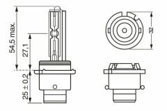 Bosch Ampul - Xenon White HID - D2S - 35 W - P32d-2