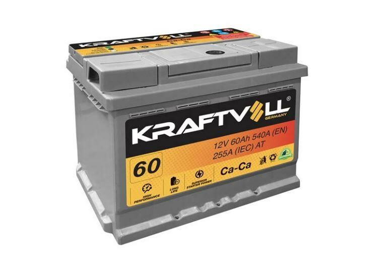 KRAFTVOLL AKÜ 12V 60AH 540A TAM KAPALI (242X175X190)