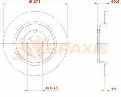 Braxis ARKA FREN DISK AYNASI FOCUS 11> ( 271mm )
