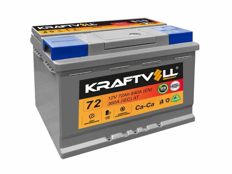 Kraftvoll AKU 12V 72 AH 720A START STOP EFB  L3T (175 X 275 X 190 )