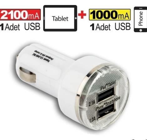 AUTOMIX ŞARJ CİHAZI SOKETİ USB ÇIKIŞLI