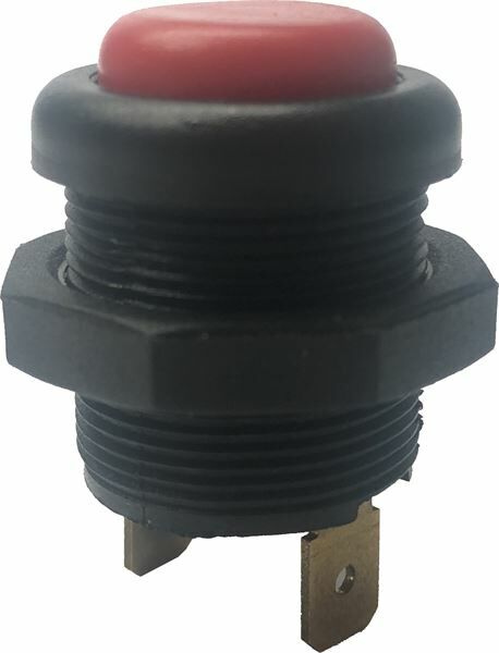 PLASTIK BUTON TERMINALLI KIRMIZI 12-24 VDC / 10A 125-250 VAC / 2A