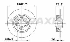 Braxis ARKA FREN DISK AYNASI RULMANLI PORYAL PARTNER TEPE BERLINGO III P308 P5008 P3008 08> C4