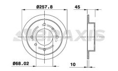 Braxis ARKA FREN DISK AYNASI DUZ PRIMERA P10 P11 96>02 1.6 2.0 ALMERA II 1.5 00>06 258X4