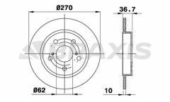Braxis ARKA FREN DISKI (AYNASI) DUZ TOYOTA AURIS 1.4 D4D 2007-2011 COROLLA 1.4 D4D 2007-2011 (270X5)