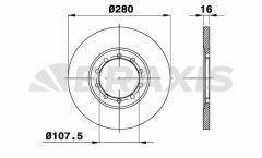 Braxis ARKA FREN DISK AYNASI TRANSIT V347 2.2TDCI / 2.4TDCI / 3.2TDCI 06>14 A.CEKER+ABSLI