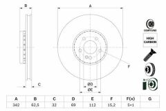 Bosch FREN DISKI ON X253 15> W213 16> C253 15> C257 18>