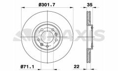 Braxis ARKA FREN DISK AYNASI HAVA SOGUTMALI C6 2.2 HDI / 2.7 HDI / 3.0 V6 / 3.0 HDI 05>