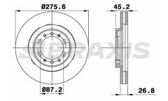 Braxis ON FREN DISK AYNASI  HAVALI MITSUBISHI PAJERO II 96-00 276X6