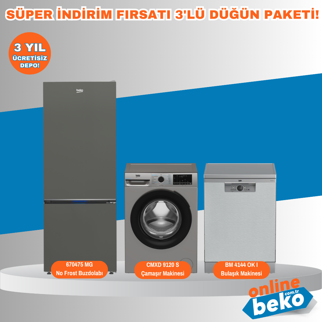 BEKO 670475 MG - CMXD 9120 S - BM 4144 OK I - 3'LÜ DÜĞÜN PAKETİ