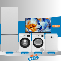 BEKO 670475 MB-CMX 9100 Çamaşır-BM 4144 Bulaşık-KMX 80 Kurutma-Crystal 7 B55 D 790 B 5'li Düğün Paketi