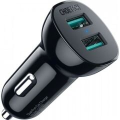 Choetech CC0053 15.5W 3.1A Çift USB Hızlı Araç Şarj Cihazı Siyah