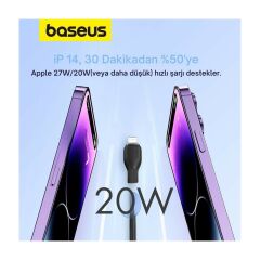 Baseus Süper Hızlı 1.2mt 20W Type-C To Iphone Şarj Kablosu, Akım ve Isı Korumalı, Esnek Kopmaz Bozulmaz Kablo