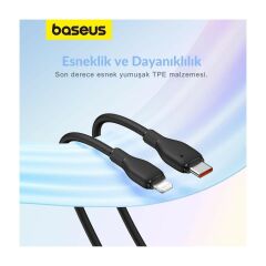 Baseus Süper Hızlı 1.2mt 20W Type-C To Iphone Şarj Kablosu, Akım ve Isı Korumalı, Esnek Kopmaz Bozulmaz Kablo