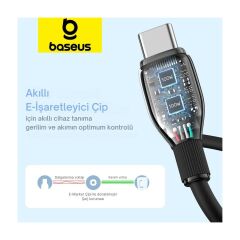 Baseus Super Akıllı Şarj Kopmaz 1.2mt 100W Type-C to Type-C Şarj Kablosu Huawei Samsung Laptop Macbook Şarj Kablosu HBCV000066XOG6