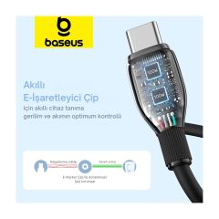 Baseus Super Akıllı Şarj Kopmaz 1.2mt 100W Type-C Şarj Kablosu Huawei Samsung Laptop Macbook Şarj Kablosu