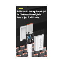Baseus Super Şarj 1mt 100W Type-C To Type-C Şarj Data Kablosu Laptop Notebook Macbook Pro Şarj Kablo    HBCV00004D10UE