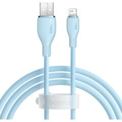 Baseus Pudding Serisi Usb To iPhone uyumlu Lightning USB iPhone Uyumlu 2.4 Amper Hızlı Şarj ve Data Aktarım Kablosu iPhone 14 , 13 ,12 11 ,x , 7 , 8 , 6 uyumlu MAVİ