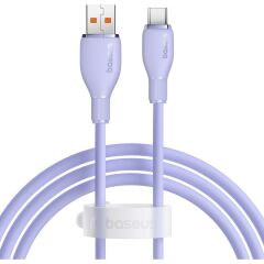 Baseus Pudding Serisi Usb to Type-C kablo 100 Watt 100 WATT Samsung , Huaweii , Xiaomi , Oppo uyumlu 6 AMPER Süper Hızlı Şarj ve Data Aktarım Kablosu MOR
