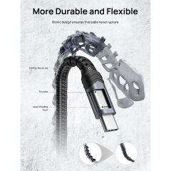 Jsaux Premium UZUN CC0008 60 Watt QC 3 Amper 2 Metre Type-C Süper Hızlı Şarj ve Data Aktarım Kablosu / iPhone 15 - 16 serisi uyumlu