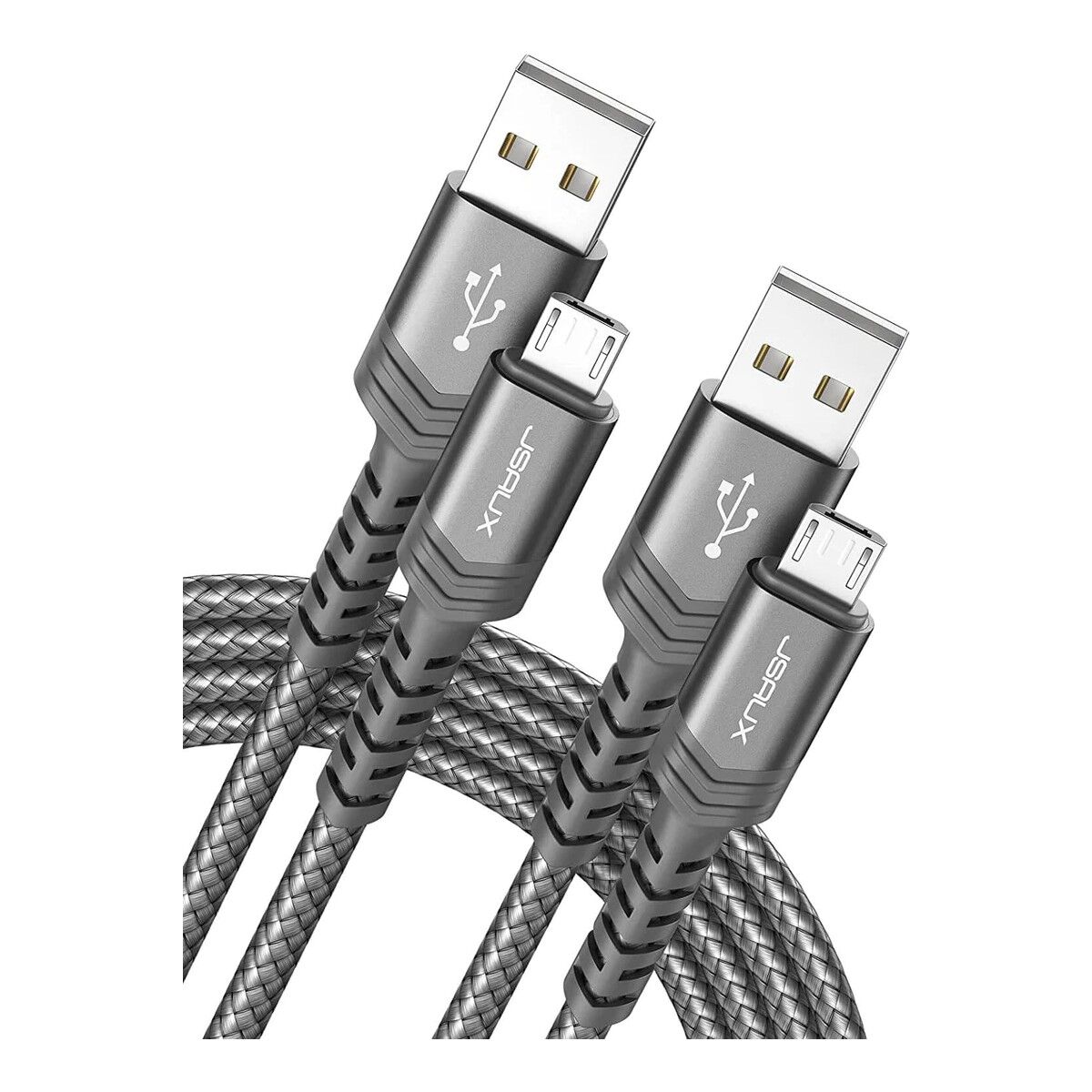 Jsaux Micro USB 2 Metre 2.4A Hızlı Şarj ve Data Kablosu cc0023 Gri 2 Metre