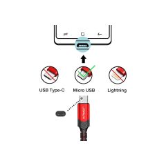 Jsaux Micro USB 2.4A Hızlı Şarj ve Data Kablosu , Android Şarj Cihazı Mikro Usb'den Usb'ye Naylon Örgülü Kablo Samsung Galaxy S6 S7 Edge Note 5, Kindle, Ps4 ve Daha Fazlası ile Uyumlu Kırmızı