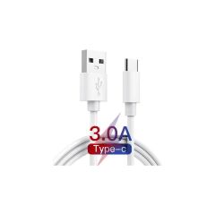 Adaman Premium 0,9 Metre Type-C USB Hızlı Şarj ve Data Kablosu 3 Amper Beyaz
