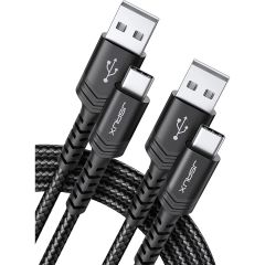 Jsaux Premium Serisi 2 Metre Uzun 60 wATT CC0011 Siyah Usb-A To Type-C  3 Amper 60 Watt Hızlı Şarj ve Data Aktarım Kablosu iPhone 15 , 16 serisi ve type-c girişli cihazlar ile tam uyumlu