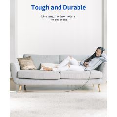 Jsaux Premium Serisi 2 Metre Uzun 60 wATT CC0011 Siyah Usb-A To Type-C  3 Amper 60 Watt Hızlı Şarj ve Data Aktarım Kablosu iPhone 15 , 16 serisi ve type-c girişli cihazlar ile tam uyumlu